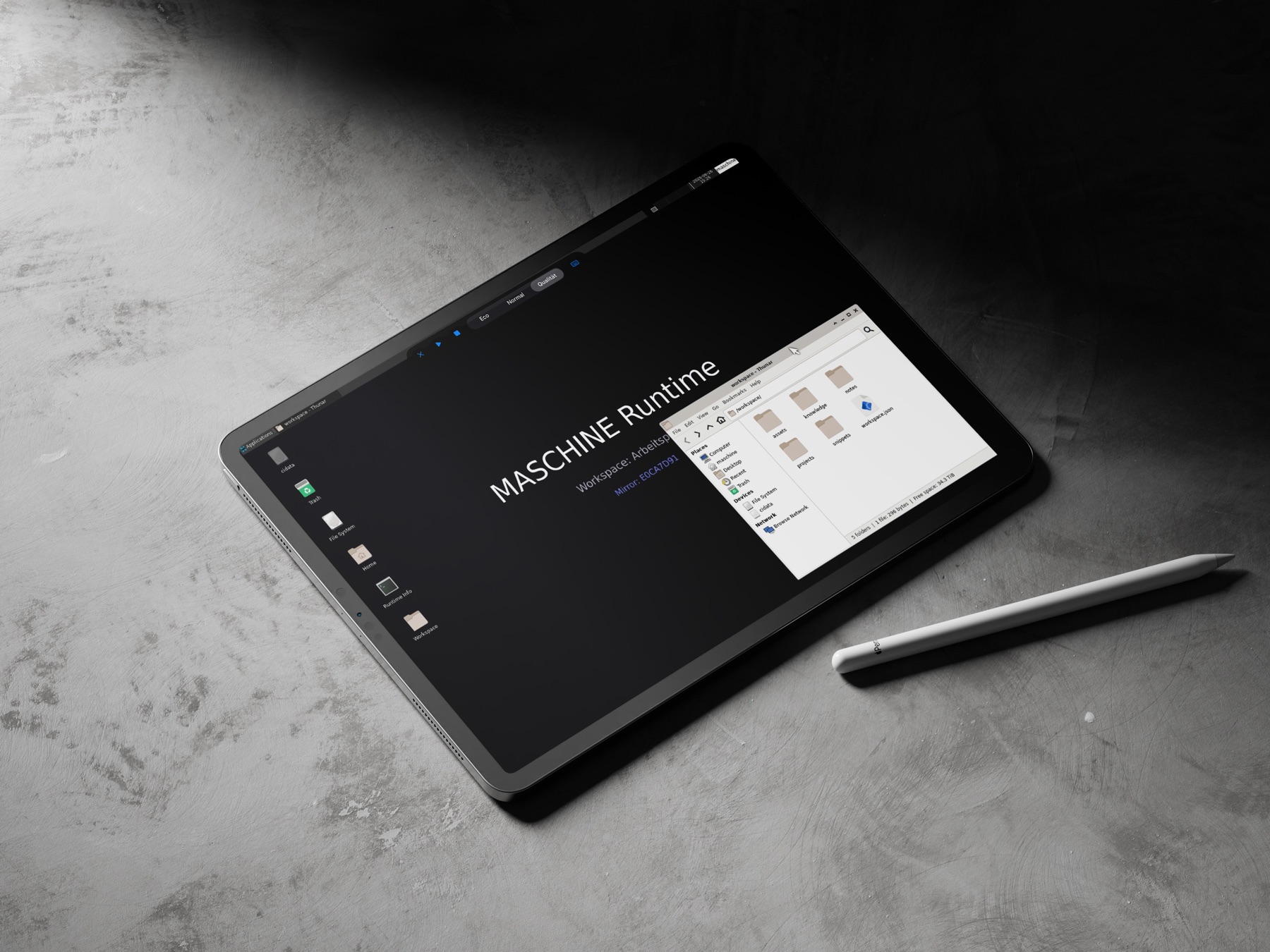 MASCHINE Linux Runtime und Remote Desktop auf dem iPad