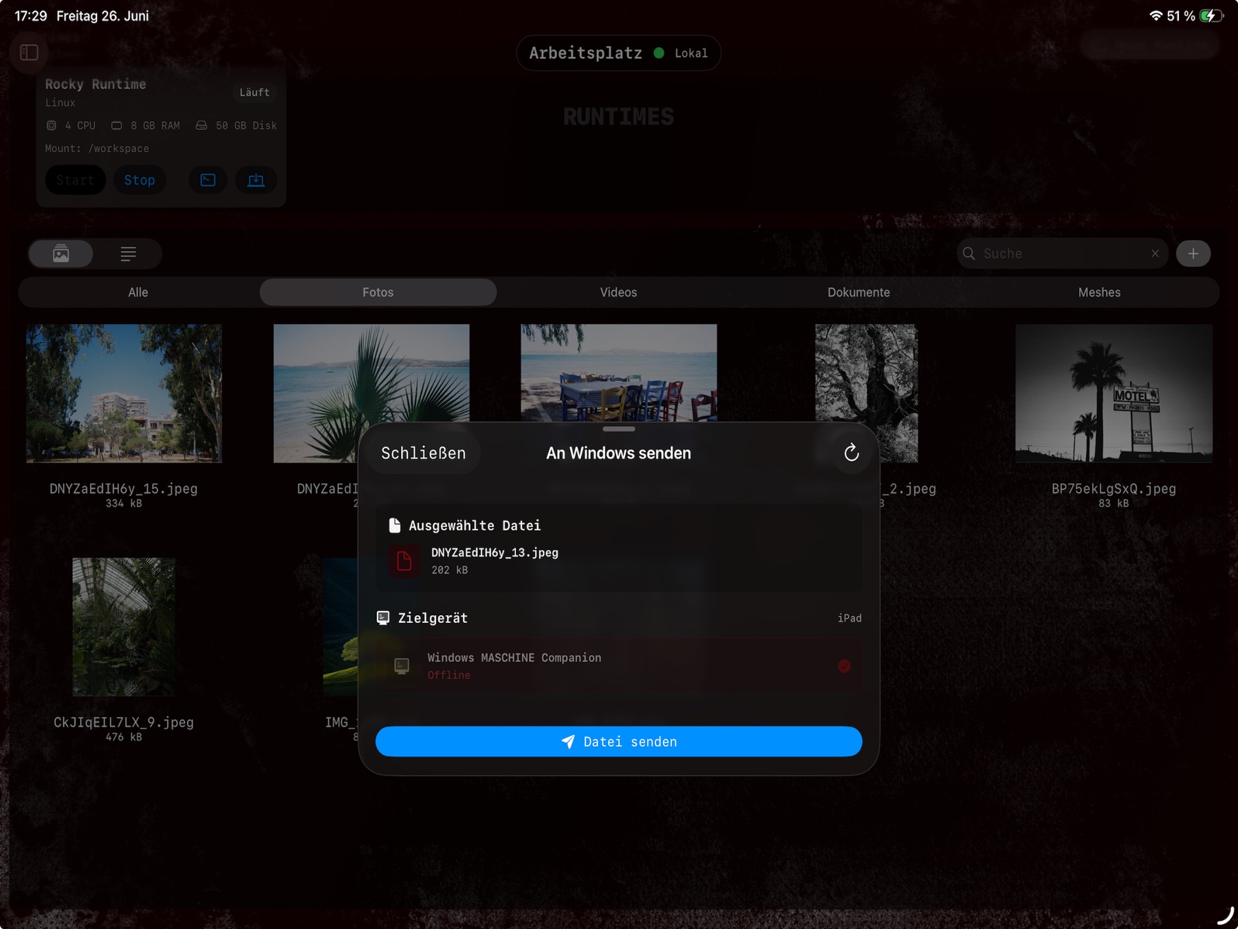 Dateiübertragung von MASCHINE an die Windows Companion App